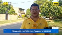 Pescadores protestan por trabajos de dragado