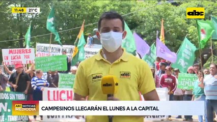 Campesinos llegarán el Lunes a la Capital