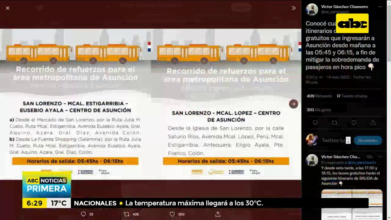 Itinerarios de buses gratuitos en Central para afrontar las reguladas