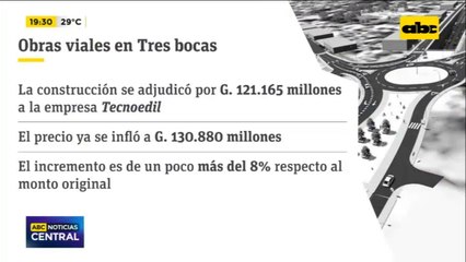 Costos de obras en zona de Tres Bocas