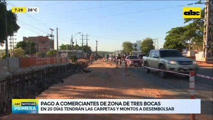Pago a comerciantes de la zona de tres bocas