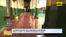 Goteras en Escuela República de Brasil - Pese a lluvias, los niños asistieron a clases