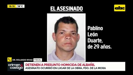 Detienen a presunto homicida de albañil