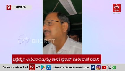 ಕೃಷ್ಣಮೃಗ ಅಭಯಾರಣ್ಯದಲ್ಲಿ ಶಾಸಕ ಕೋಳಿವಾಡ ಸಫಾರಿ: ಚಿರತೆ ಪ್ರತ್ಯಕ್ಷ