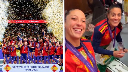 Selección Española Femenina se corona como campeonas tras vencer a Alemania en la Nations League y Jenni Hermoso celebra