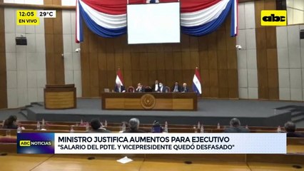 Video:  Ministro justifica aumentos para Ejecutivo