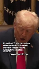 President Trump promises rebate checks from tariff income