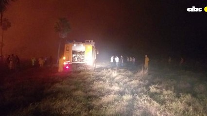 Incendio forestal en Benjamín Aceval