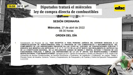 Diputados tratarían el proyecto de Petropar el miércoles y camioneros permanecerán en vigilia