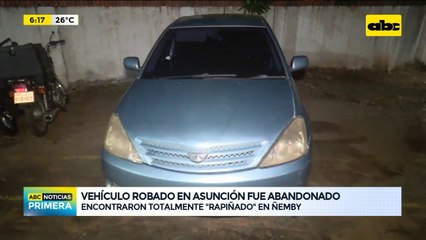 Vehículo robado en Asunción fue abandonado