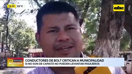 Conductores de bolt critican a municipalidad