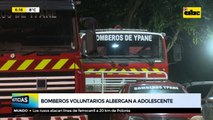 Adolescente albergada por Bomberos voluntarios
