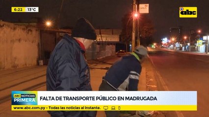 Falta de transporte público en madrugada