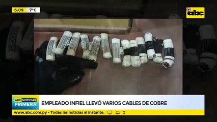 Empleado infiel llevó varios cables de cobre