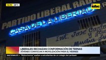 Liberales rechazan conformación de ternas