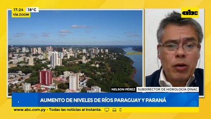 Aumento de niveles de ríos Paraguay y Paraná