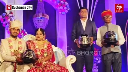 Rajasthan Wedding Goes Viral: Family Gifts Helmets To 286 Baraatis In Janjhuwari Tradition