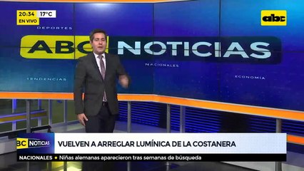 Vuelven a arreglar lumínica de la costanera norte de Asunción