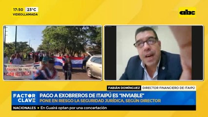 Pago a exobreros de Itaipú es "inviable"