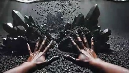 Asmr asphalt ocean covered with gems and mines