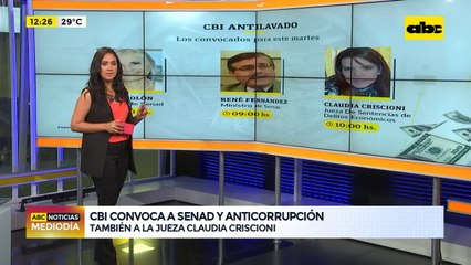 CBI Antilavado convoca a Senad y Anticorrupción