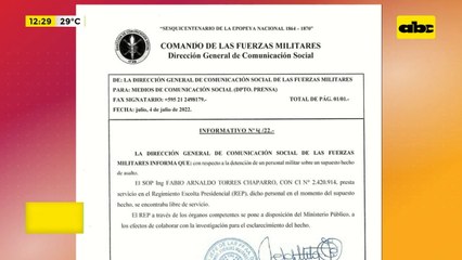 Comunicado de Fuerzas Militares