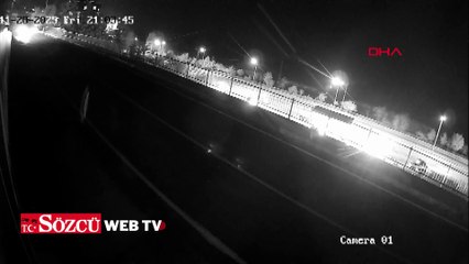 Şantiyeye uçan kamyonetin sürücüsünün öldüğü kaza kamerada