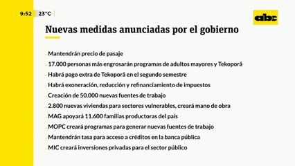 Nuevas medidas anunciadas por el gobierno