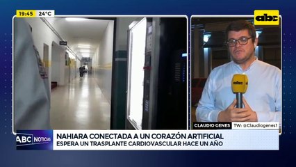 Nahiara conectada a un corazón artificial