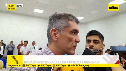 Ronald Acevedo acaba de presentar su renuncia a la gobernación de Amambay.