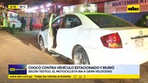 Chocó contra vehículo estacionado y murió