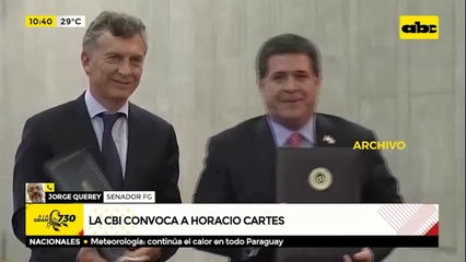 La CBI convoca a Horacio Cartes a declarar