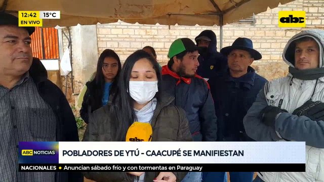Pobladores de Ytú - Caacupé se manifiestan