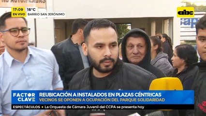 Vecinos se oponen a ocupación del parque solidaridad