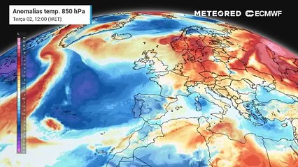 As anomalias térmicas poderão inverter-se na próxima semana, tornando-se mais elevadas para a época