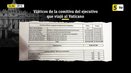 Los viáticos de la comitiva presidencial