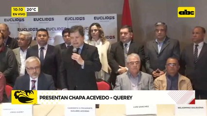 Euclides Acevedo oficializa candidatura presidencial con Querey como dupla