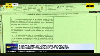 Sesión extra en Cámara de Senadores