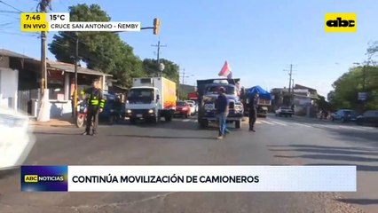 Continúa movilización de camioneros