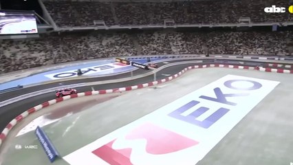 Fabrizio Zaldívar en la primera prueba especial del rally Acrópolis