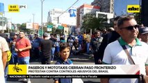Caos en el tránsito fronterizo por rigurosos controles en Brasil