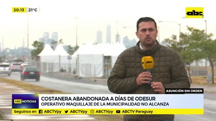Costanera abandonada a días de Odesur