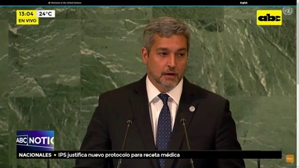 Mario Abdo interviene ante la asamblea de las Naciones Unidas