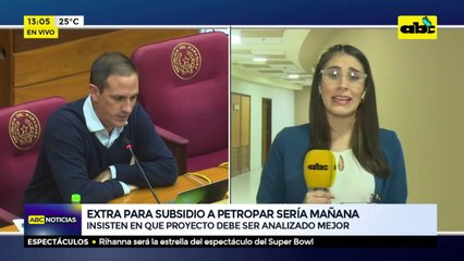 Extra para subsidio a Petropar seria mañana