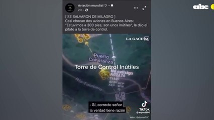 Casi chocan dos aviones en pleno vuelo