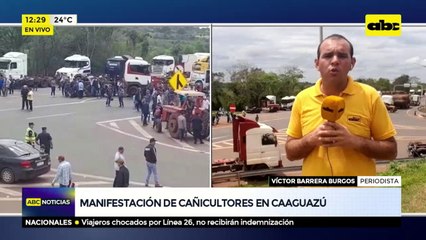 Manifestación de cañicultores en Caaguazú