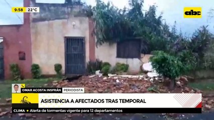 Asistencia a afectados tras temporal en San Pedro