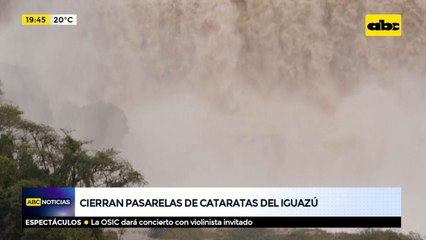 Cierran pasarelas de cataratas del Yguazú