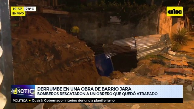 Bomberos rescataron a un obrero que quedó atrapado