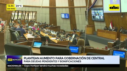 Plantean aumento para gobernación de Central